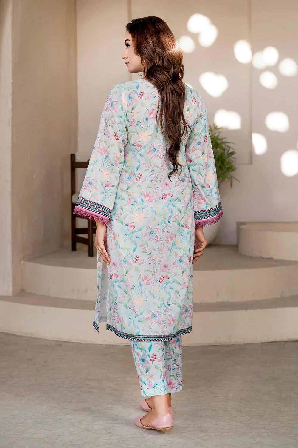 2PC Unstitched Printed Lawn Shirt and Trouser KST-4027 Printed KHAS STORES 