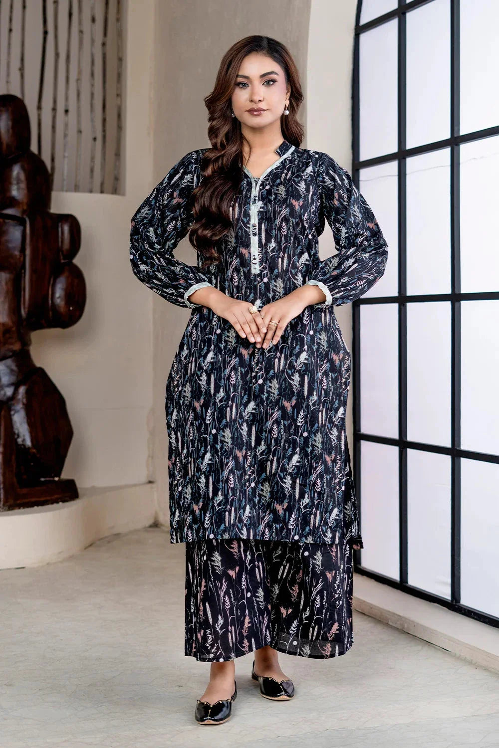2PC Unstitched Printed Lawn Shirt and Trouser KST-4060 Printed KHAS STORES 