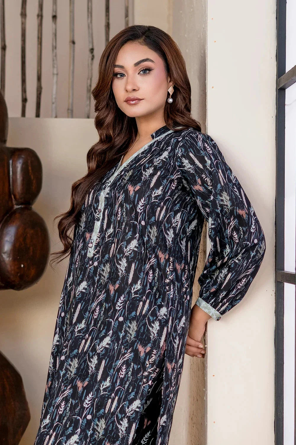 2PC Unstitched Printed Lawn Shirt and Trouser KST-4060 Printed KHAS STORES 