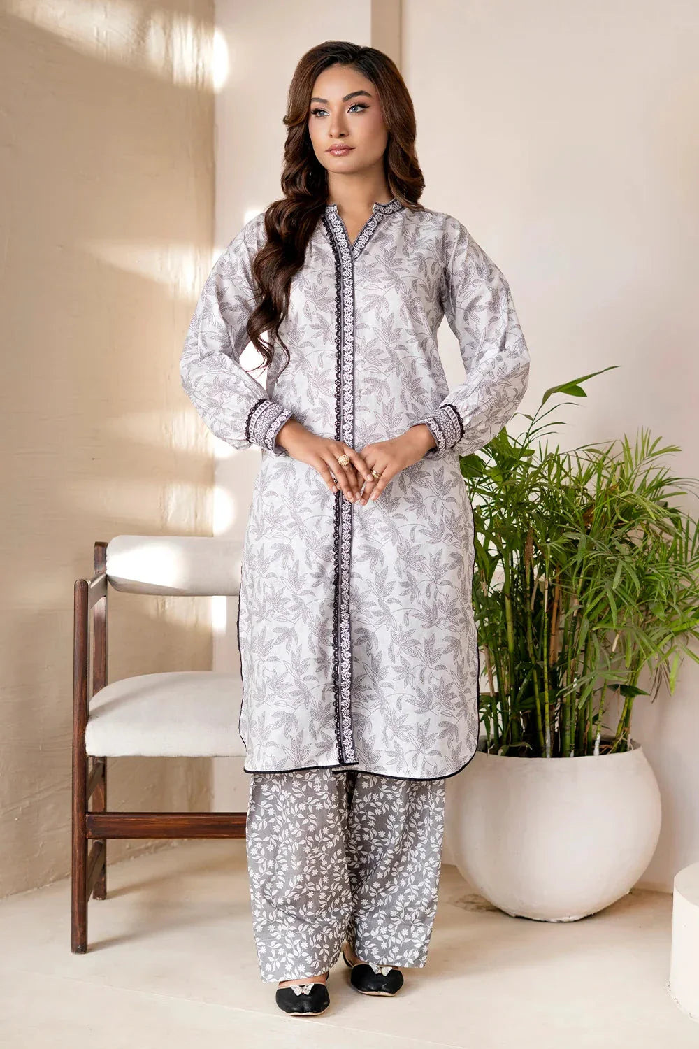 2PC Unstitched Printed Lawn Shirt and Trouser KST-4061 Printed KHAS STORES 