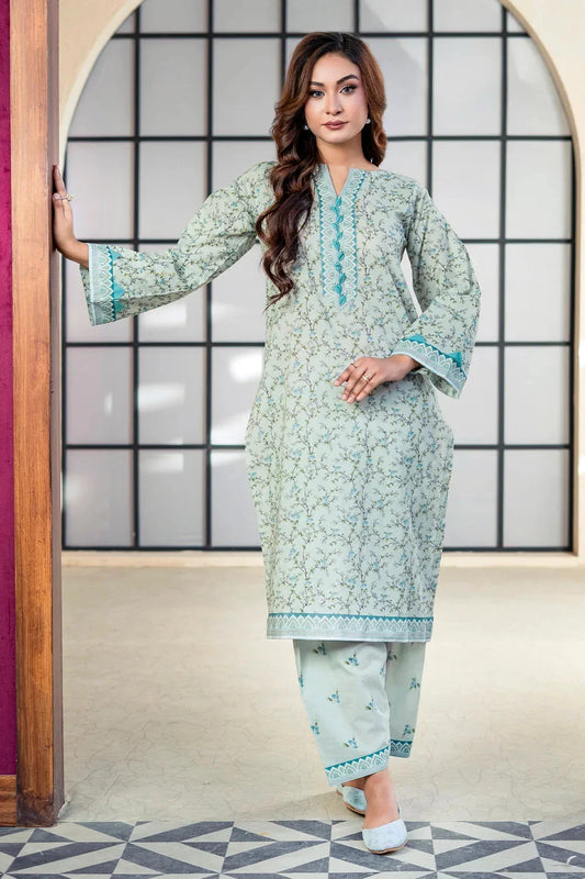 2PC Unstitched Printed Lawn Shirt and Trouser KST-4062 Printed KHAS STORES 