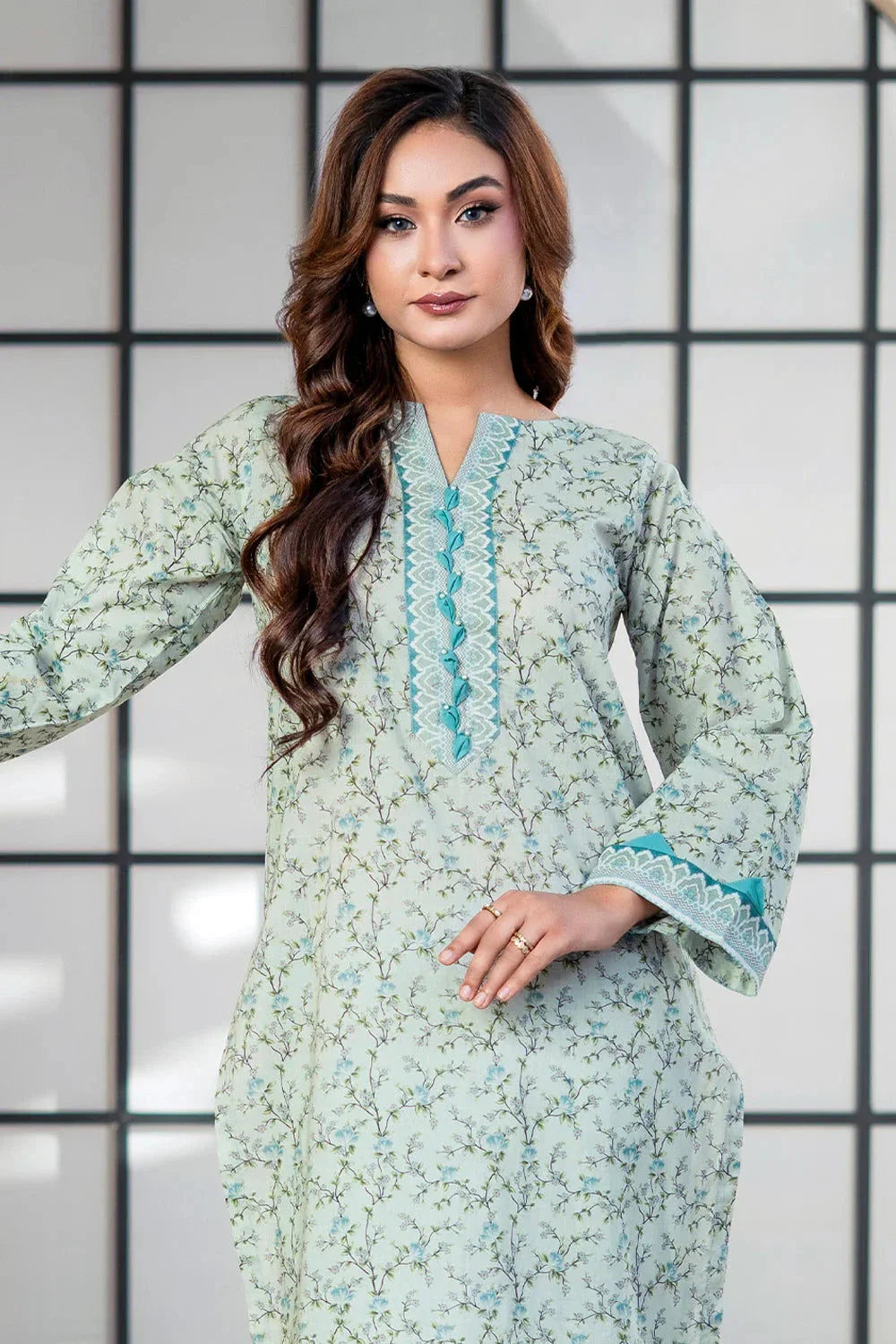 2PC Unstitched Printed Lawn Shirt and Trouser KST-4062 Printed KHAS STORES 