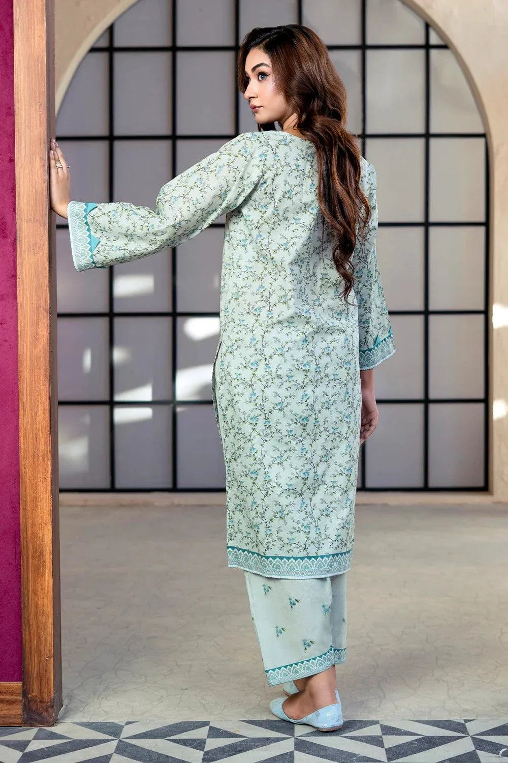 2PC Unstitched Printed Lawn Shirt and Trouser KST-4062 Printed KHAS STORES 