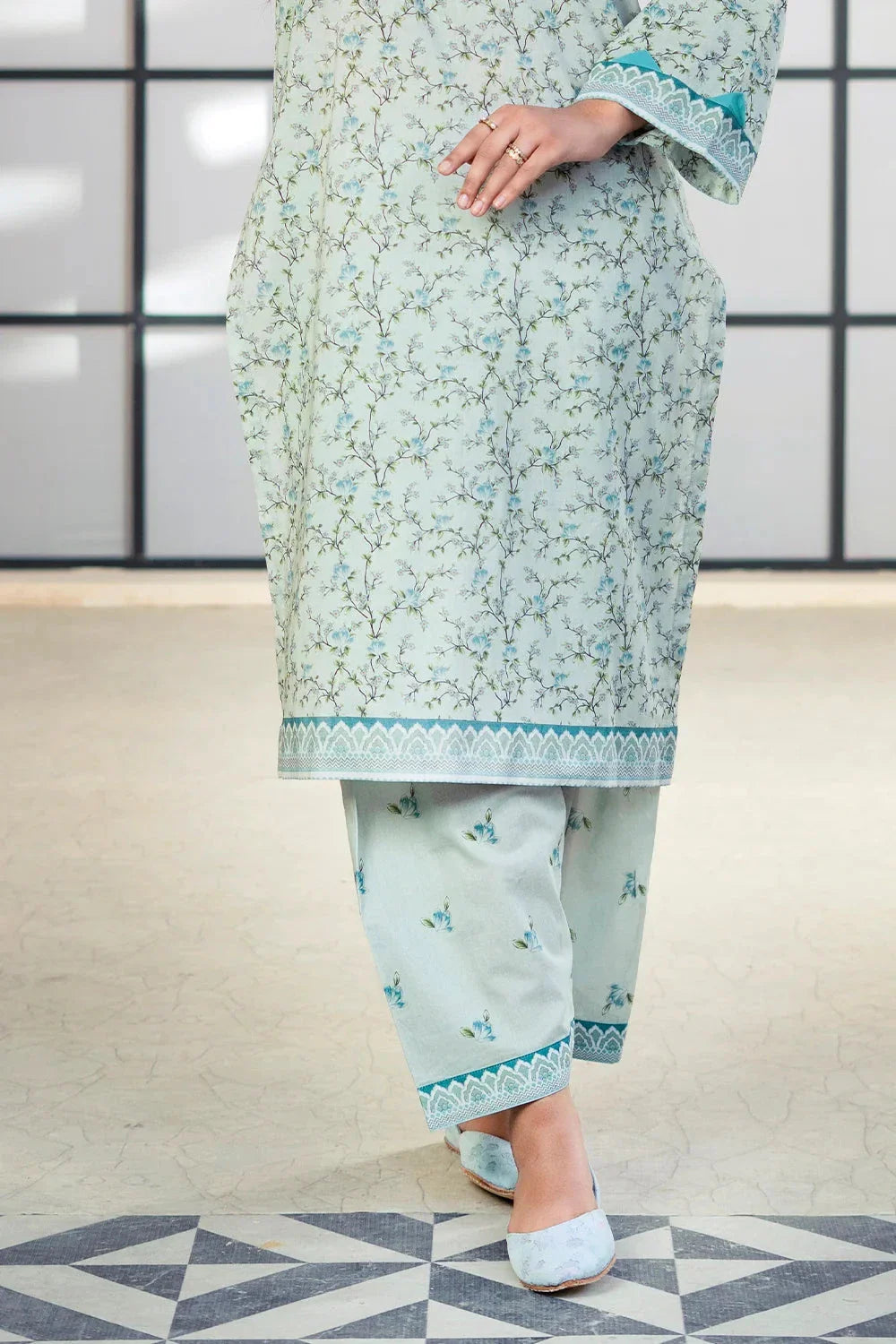 2PC Unstitched Printed Lawn Shirt and Trouser KST-4062 Printed KHAS STORES 