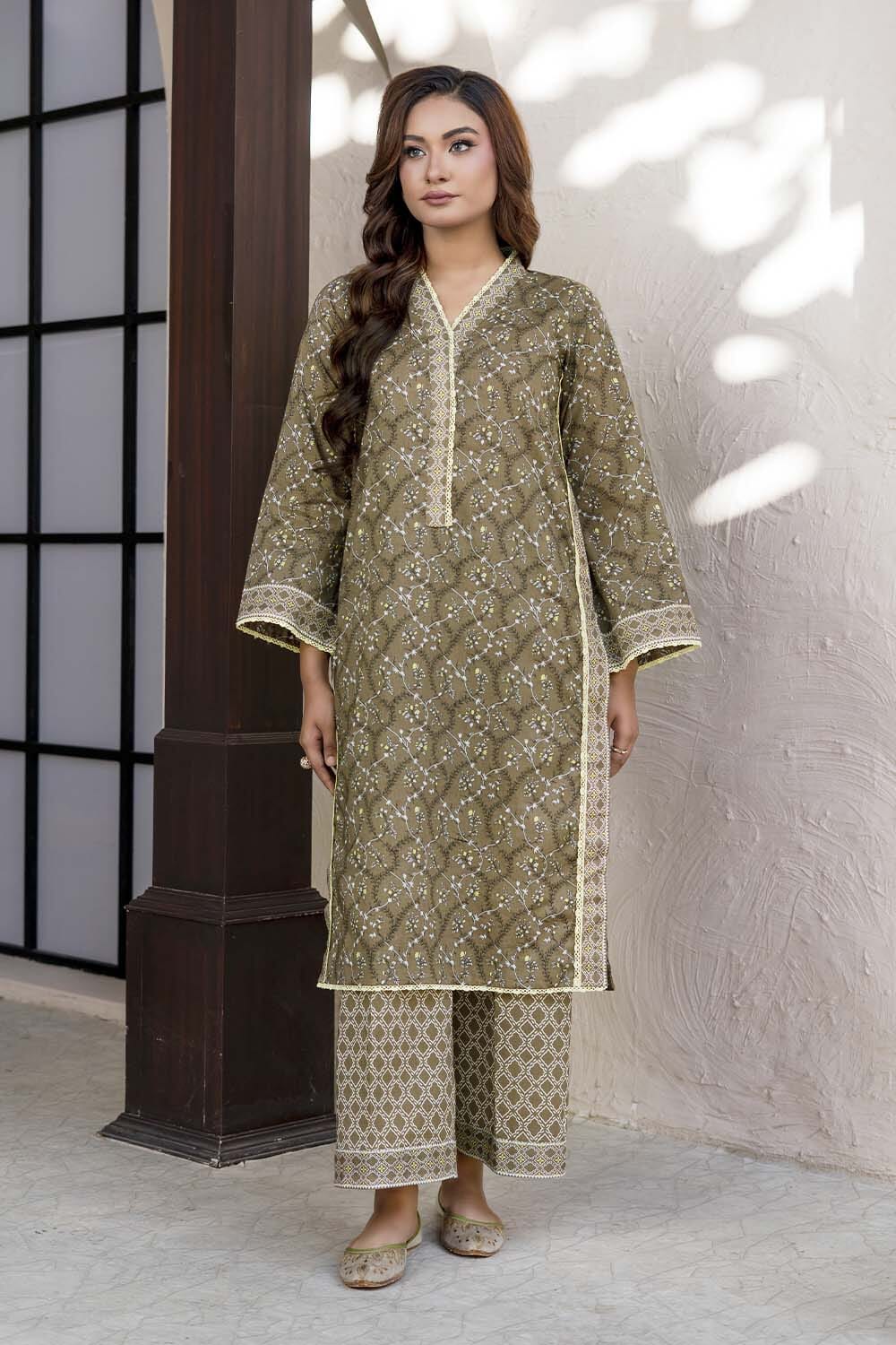 2PC Unstitched Printed Lawn Shirt and Trouser KST-4063 Printed KHAS STORES 