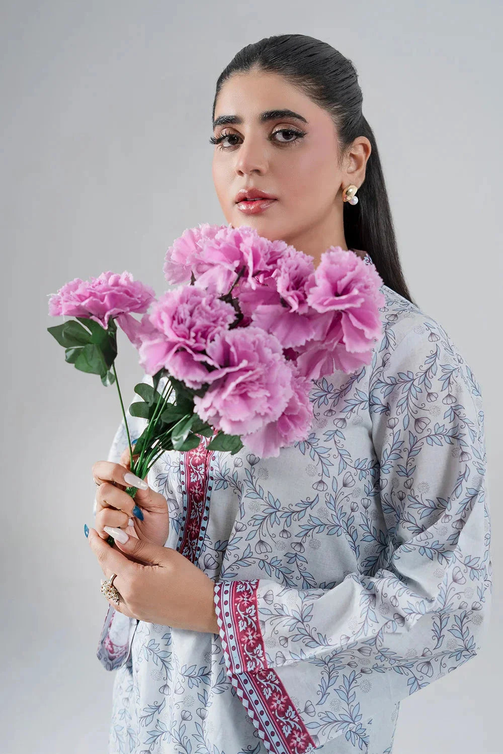 2PC Unstitched Printed Lawn Shirt and Trouser KST-4064 Printed KHAS STORES 