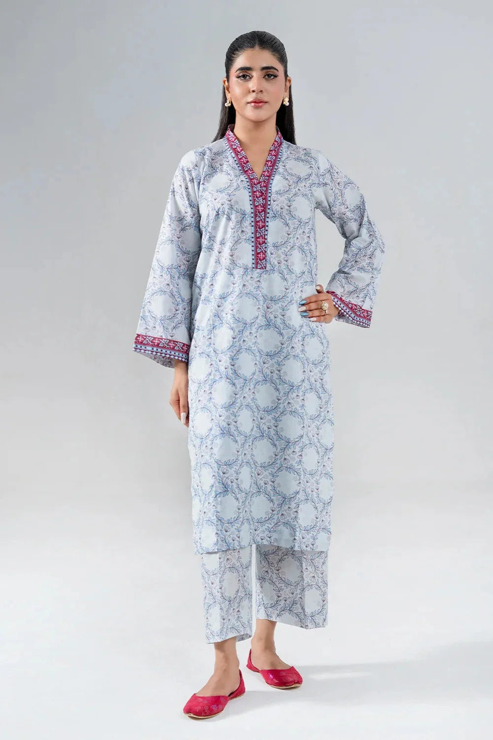 2PC Unstitched Printed Lawn Shirt and Trouser KST-4064 Printed KHAS STORES 