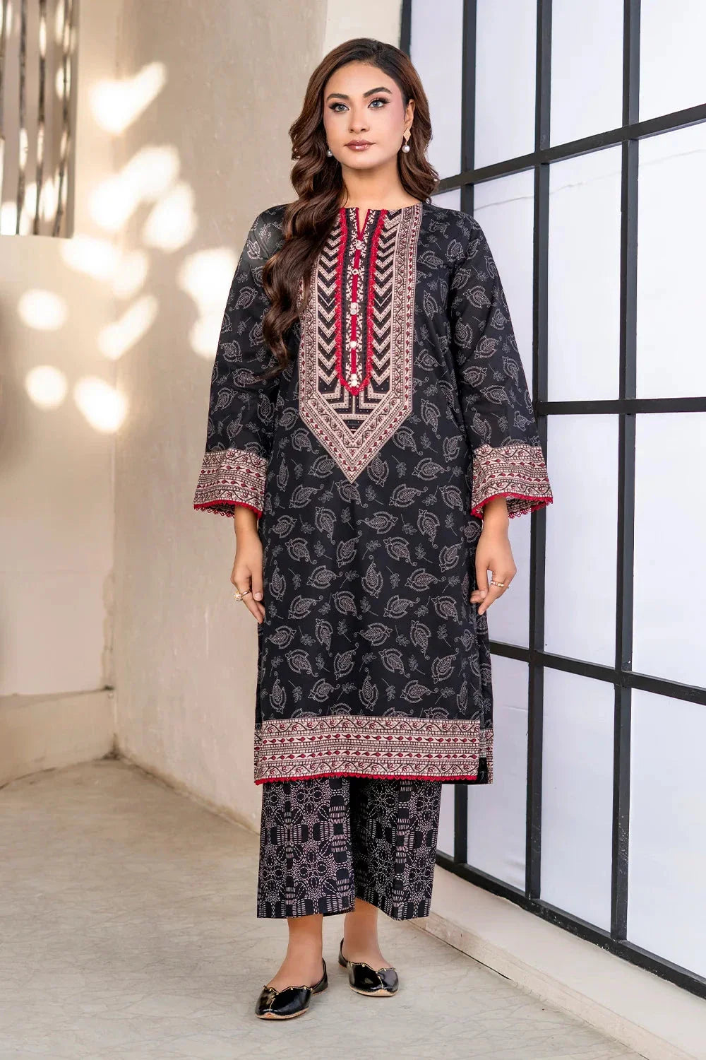 2PC Unstitched Printed Lawn Shirt and Trouser KST-4066 Printed KHAS STORES 