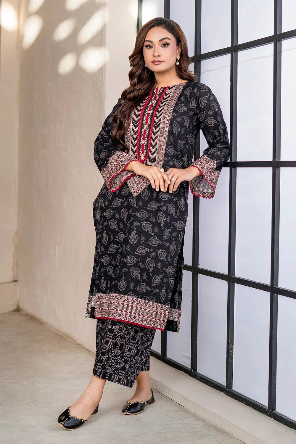 2PC Unstitched Printed Lawn Shirt and Trouser KST-4066 Printed KHAS STORES 