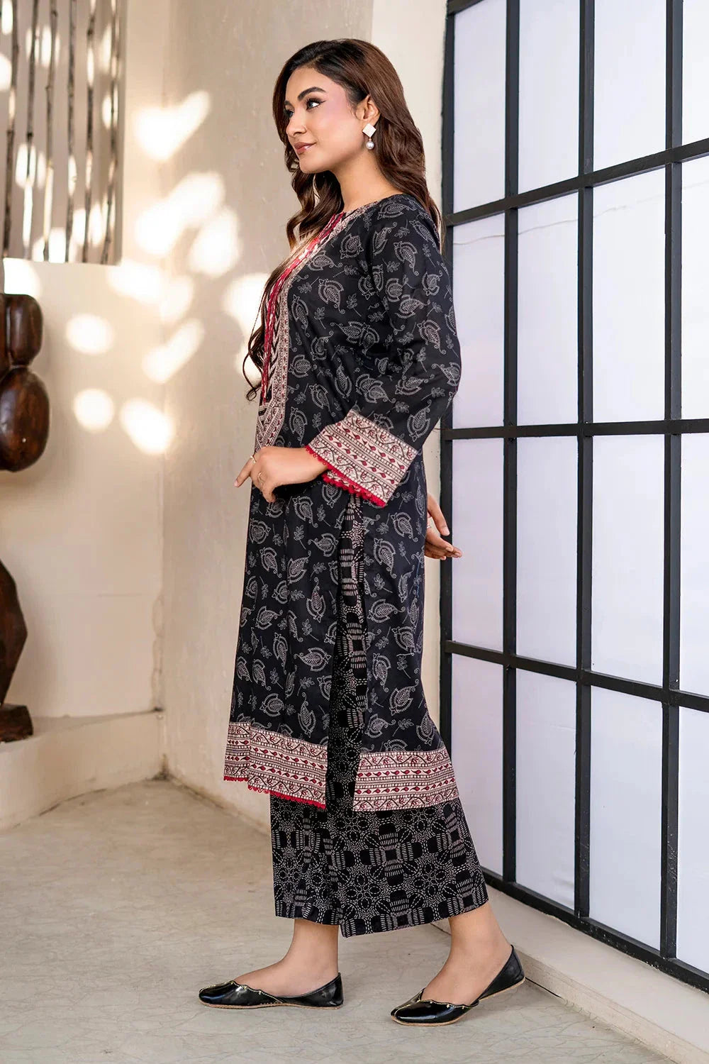 2PC Unstitched Printed Lawn Shirt and Trouser KST-4066 Printed KHAS STORES 