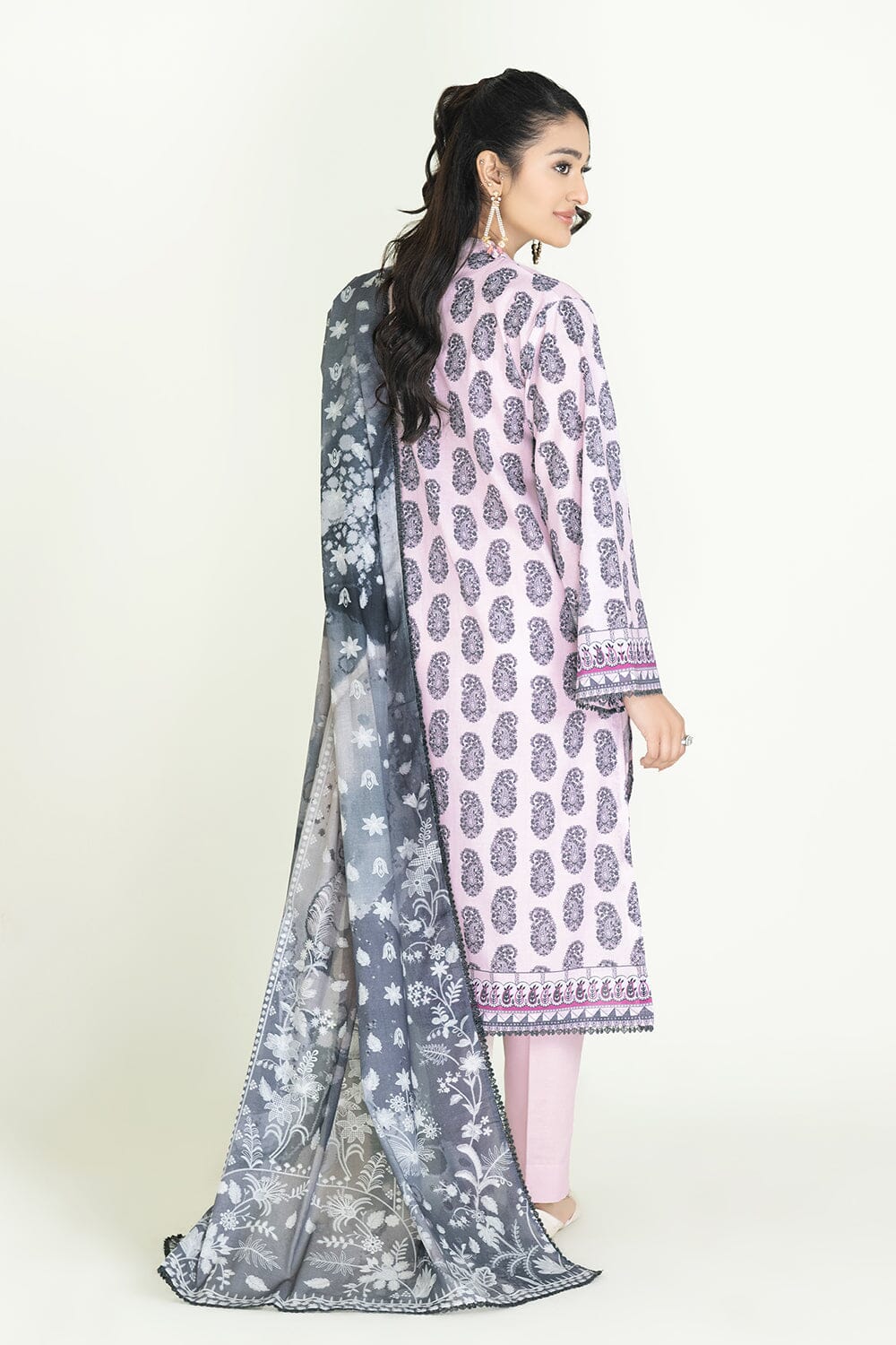 2PC Unstitched Printed Lawn Shirt & Dupatta | KSD-3814 Printed KHAS STORES 