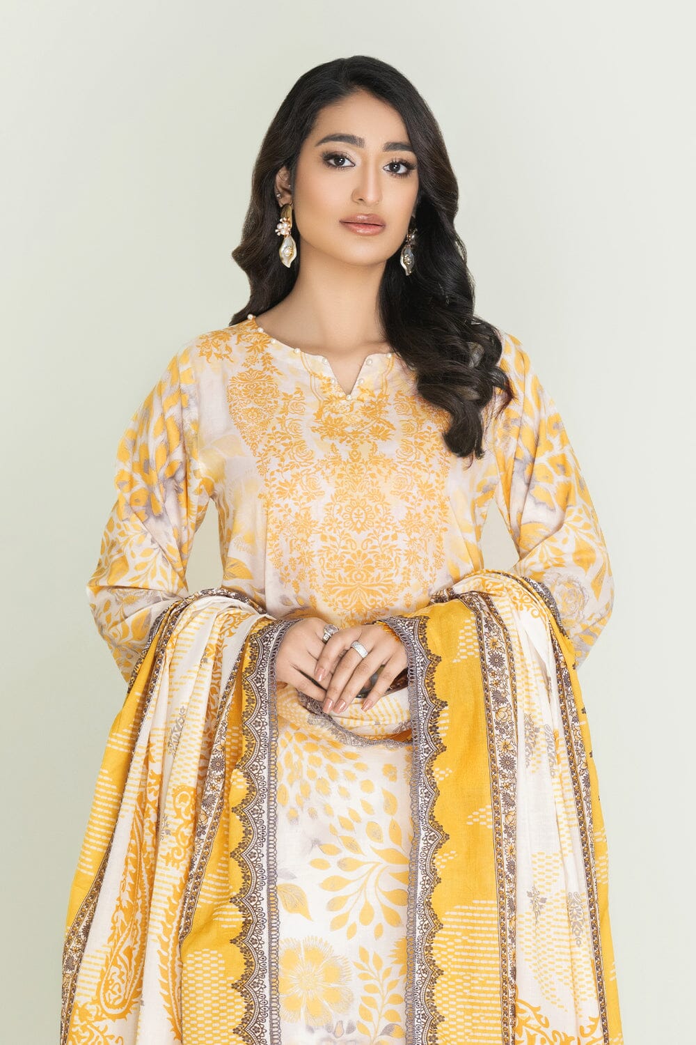 2PC Unstitched Printed Lawn Shirt & Dupatta | KSD-3817 Printed KHAS STORES 