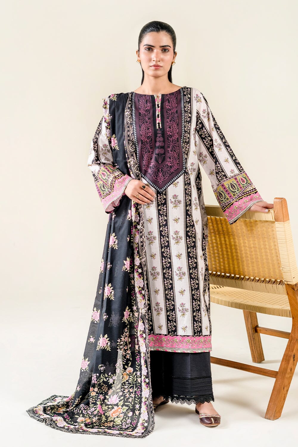 2PC Unstitched Printed Lawn Shirt & Dupatta | KSD-3819 Printed KHAS STORES 