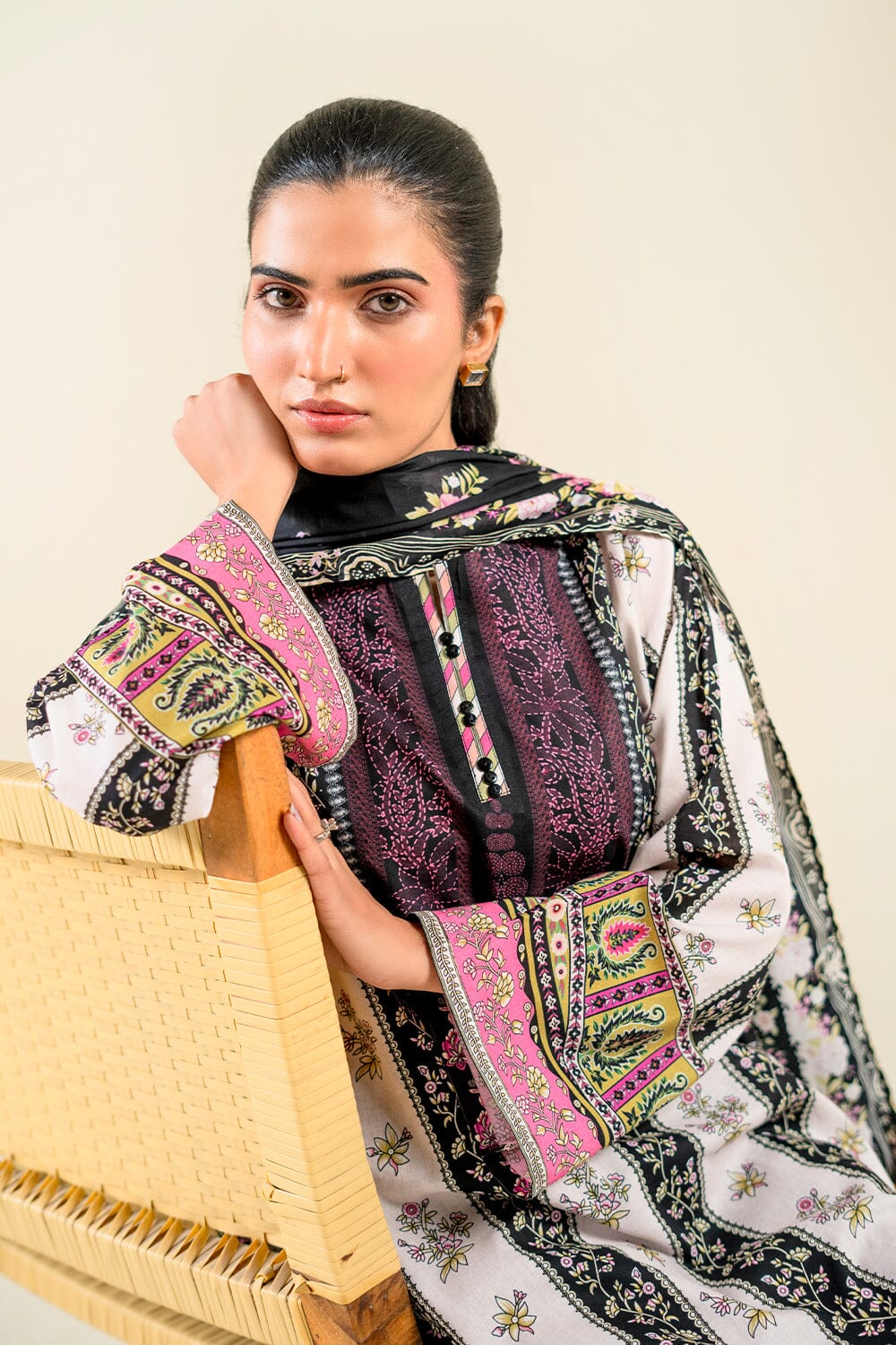 2PC Unstitched Printed Lawn Shirt & Dupatta | KSD-3819 Printed KHAS STORES 