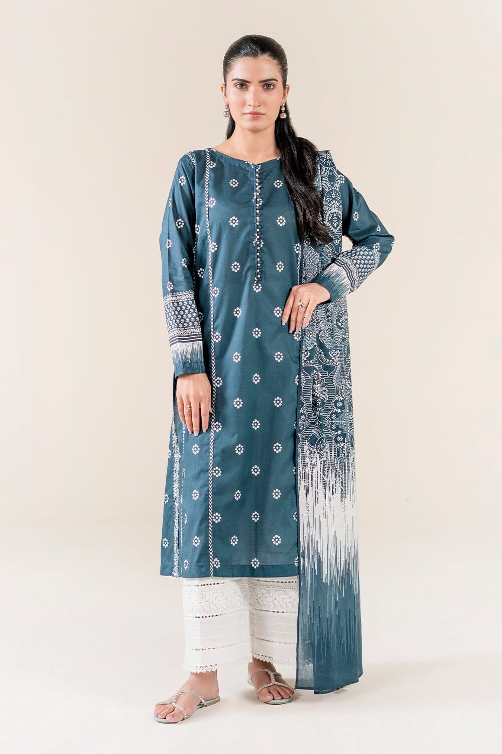 2PC Unstitched Printed Lawn Shirt & Dupatta | KSD-3822 Printed KHAS STORES 
