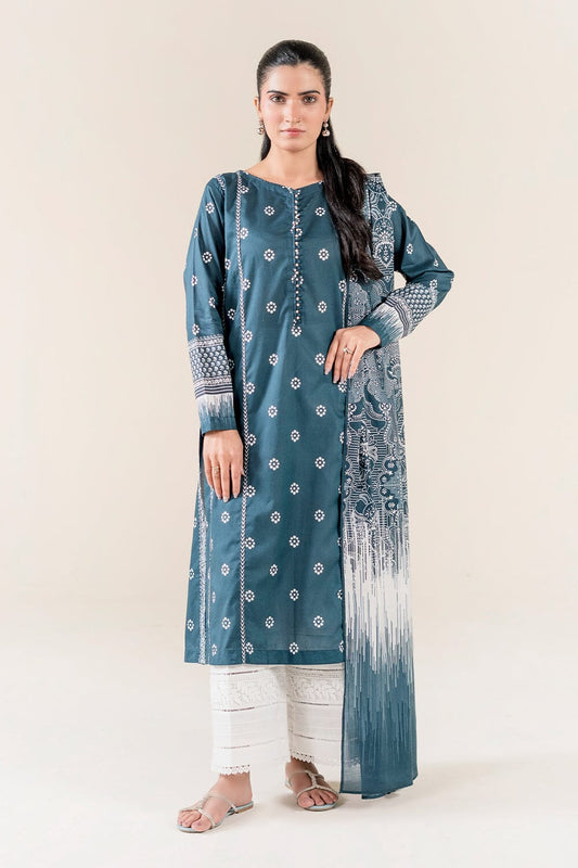 2PC Unstitched Printed Lawn Shirt & Dupatta | KSD-3822 Printed KHAS STORES 
