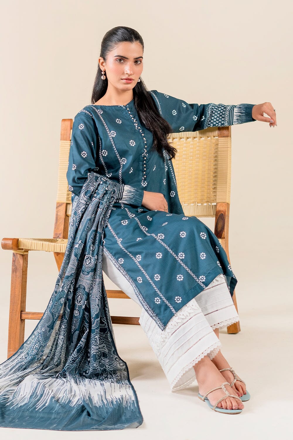 2PC Unstitched Printed Lawn Shirt & Dupatta | KSD-3822 Printed KHAS STORES 