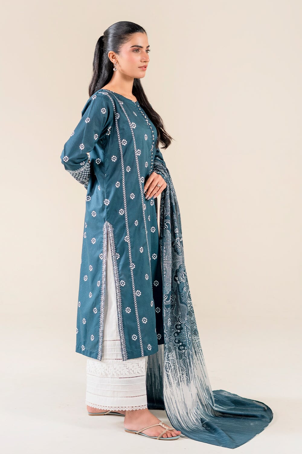 2PC Unstitched Printed Lawn Shirt & Dupatta | KSD-3822 Printed KHAS STORES 