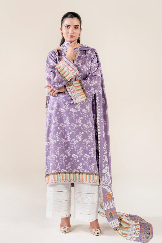 2PC Unstitched Printed Lawn Shirt & Dupatta | KSD-3823 Printed KHAS STORES 