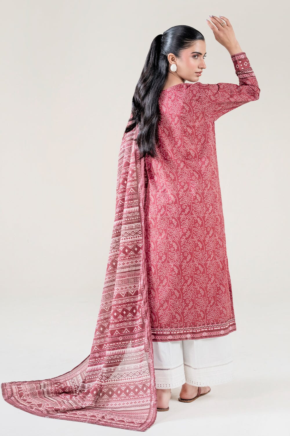 2PC Unstitched Printed Lawn Shirt & Dupatta | KSD-3825 Printed KHAS STORES 