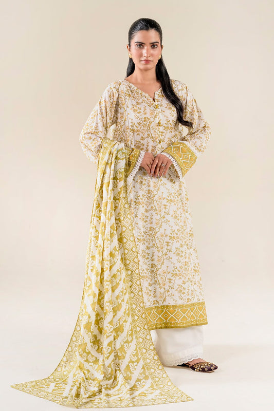 2PC Unstitched Printed Lawn Shirt & Dupatta | KSD-3827 Printed KHAS STORES 