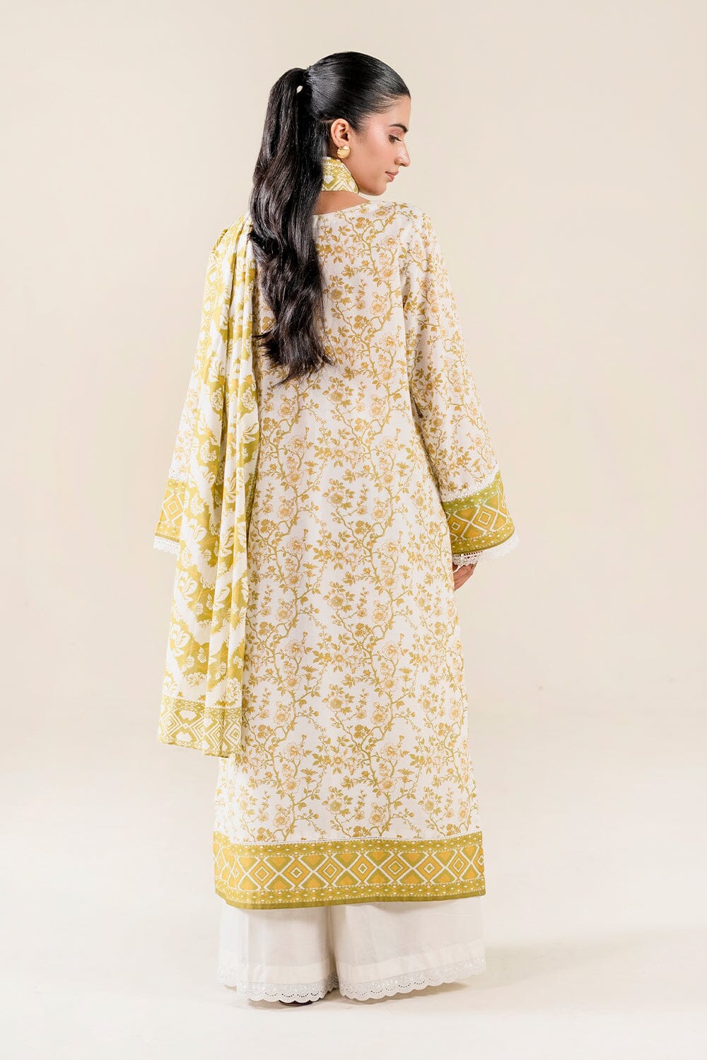 2PC Unstitched Printed Lawn Shirt & Dupatta | KSD-3827 Printed KHAS STORES 