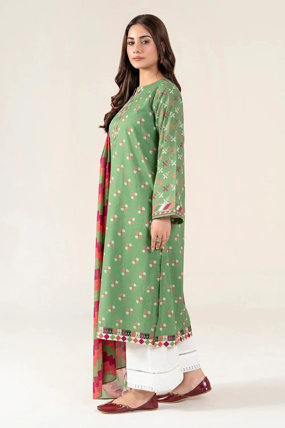 2PC Unstitched Printed Lawn Shirt & Dupatta | KSD-4049 Printed KHAS STORES 