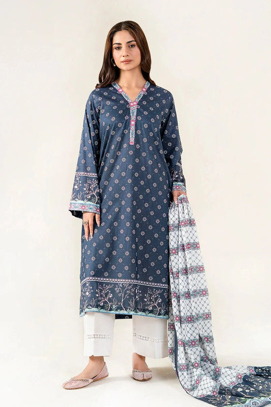 2PC Unstitched Printed Lawn Shirt & Dupatta | KSD-4051 Printed KHAS STORES 