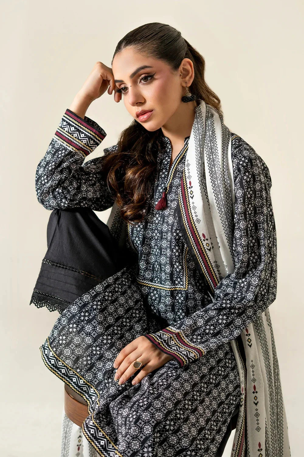 2PC Unstitched Printed Lawn Shirt & Dupatta | KSD-4052 Printed KHAS STORES 