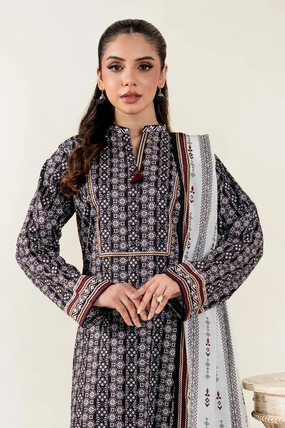 2PC Unstitched Printed Lawn Shirt & Dupatta | KSD-4052 Printed KHAS STORES 
