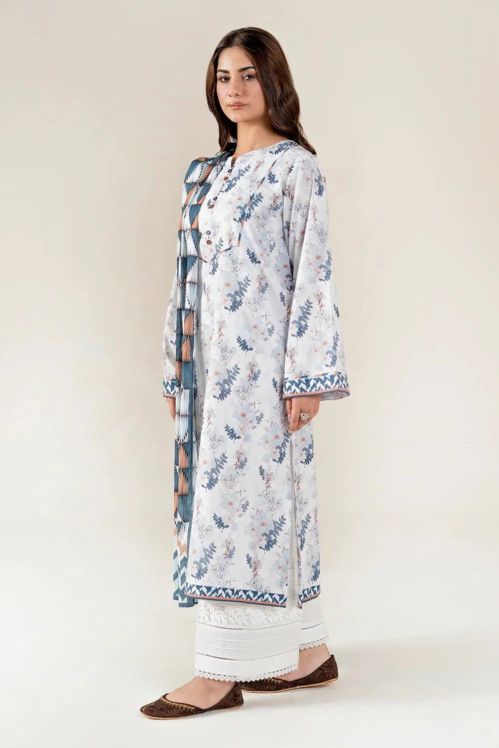 2PC Unstitched Printed Lawn Shirt & Dupatta | KSD-4053 Printed KHAS STORES 
