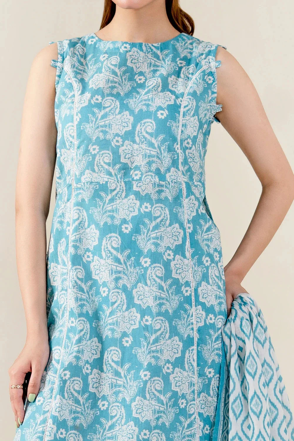 2PC Unstitched Printed Lawn Shirt & Dupatta | KSD-4054 Printed KHAS STORES 