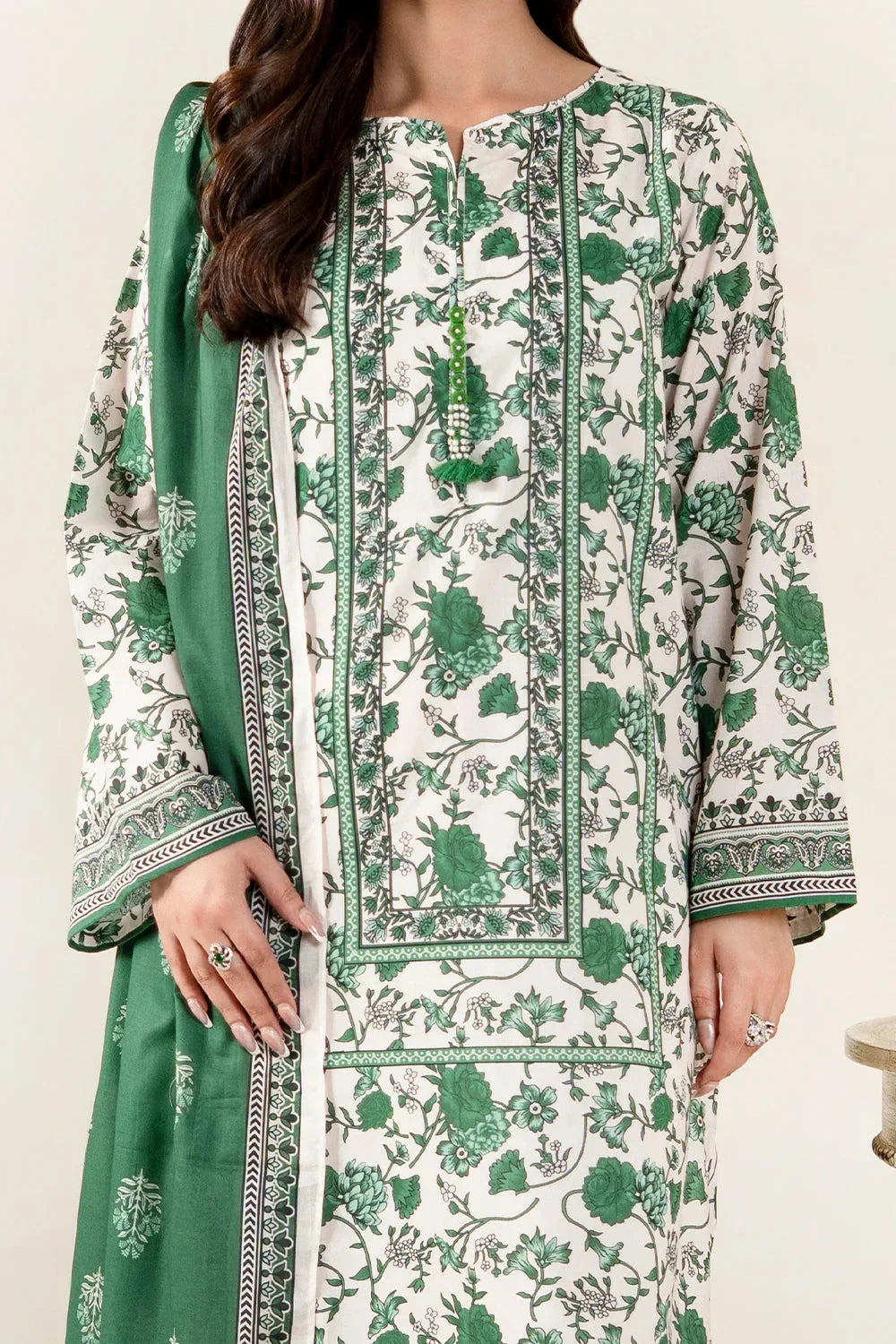2PC Unstitched Printed Lawn Shirt & Dupatta | KSD-4055 Printed KHAS STORES 