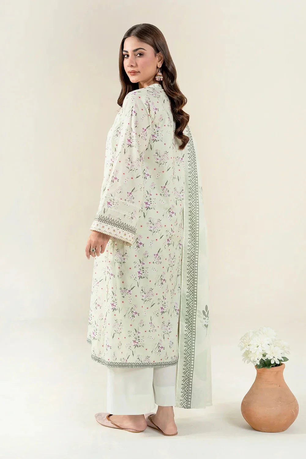 2PC Unstitched Printed Lawn Shirt & Dupatta | KSD-4057 Printed KHAS STORES 