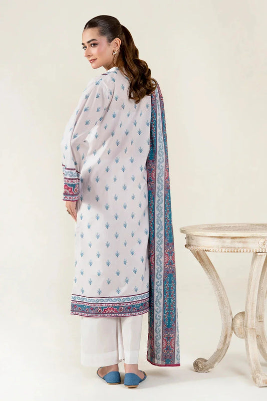 2PC Unstitched Printed Lawn Shirt & Dupatta | KSD-4058 Printed KHAS STORES 