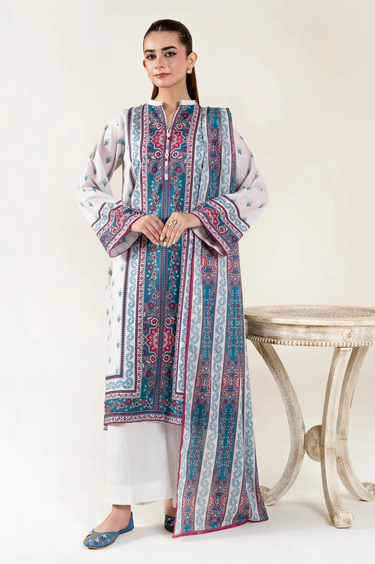 2PC Unstitched Printed Lawn Shirt & Dupatta | KSD-4058 Printed KHAS STORES 