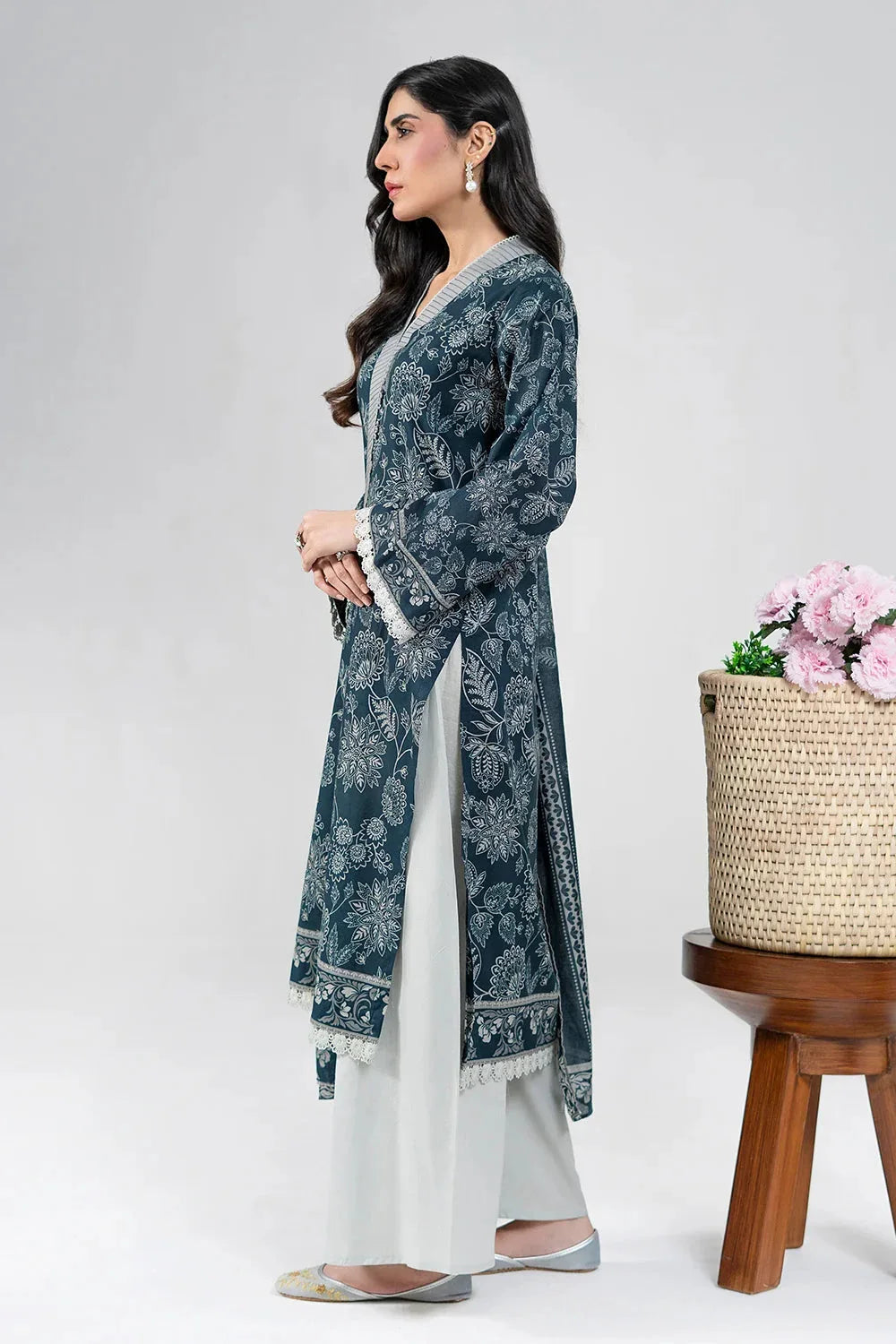 2PC Unstitched Printed Lawn Shirt & Dupatta | KSD-4099 Printed KHAS STORES 