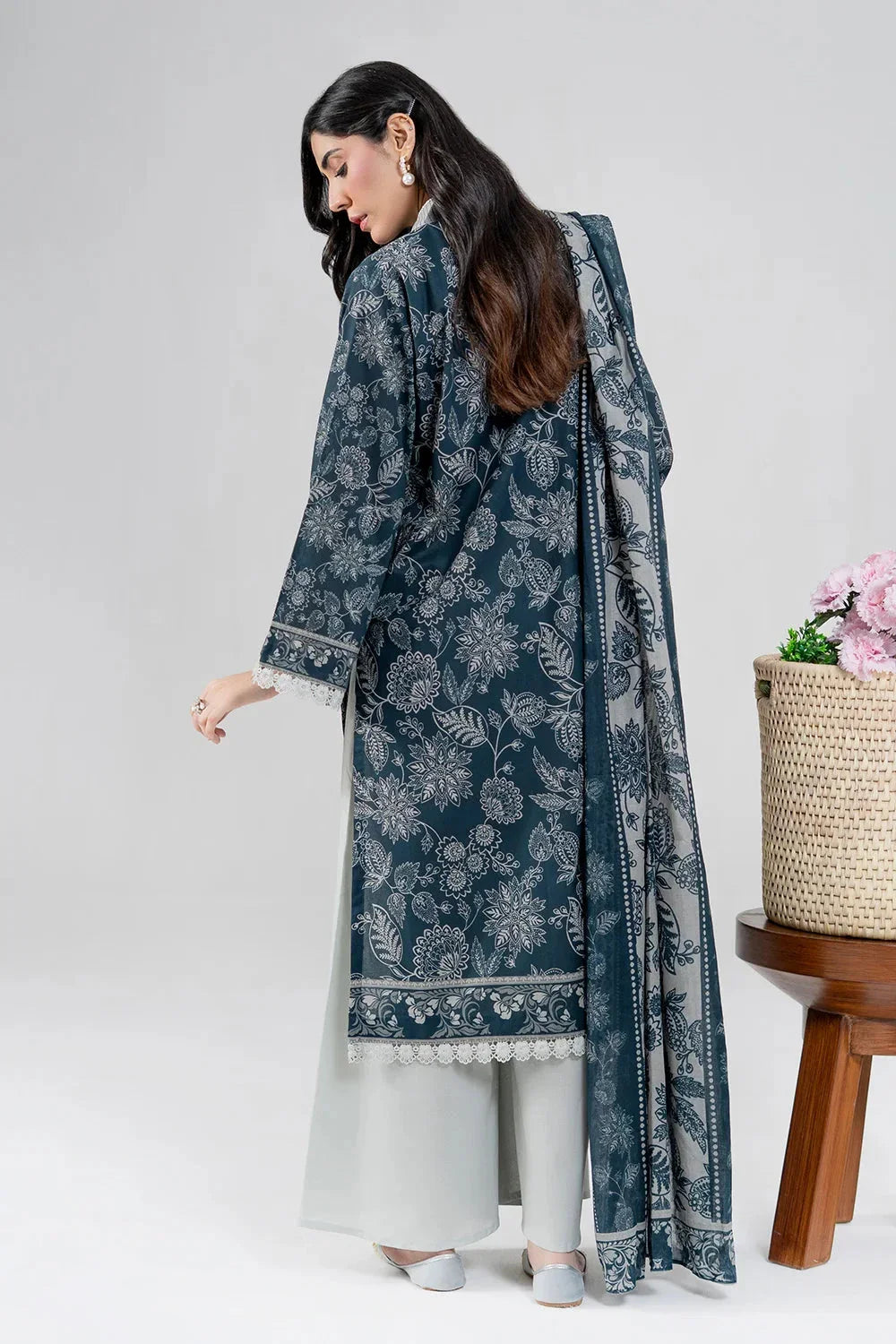 2PC Unstitched Printed Lawn Shirt & Dupatta | KSD-4099 Printed KHAS STORES 