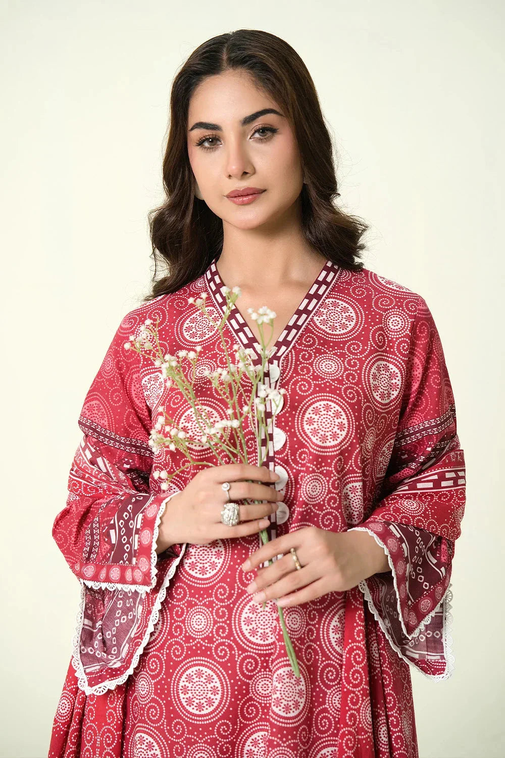 2PC Unstitched Printed Lawn Shirt & Dupatta | KSD-4100 Printed KHAS STORES 