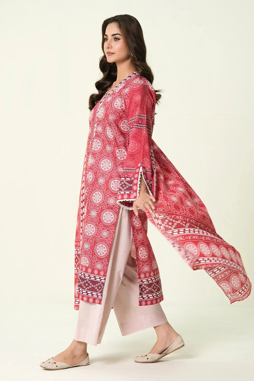 2PC Unstitched Printed Lawn Shirt & Dupatta | KSD-4100 Printed KHAS STORES 