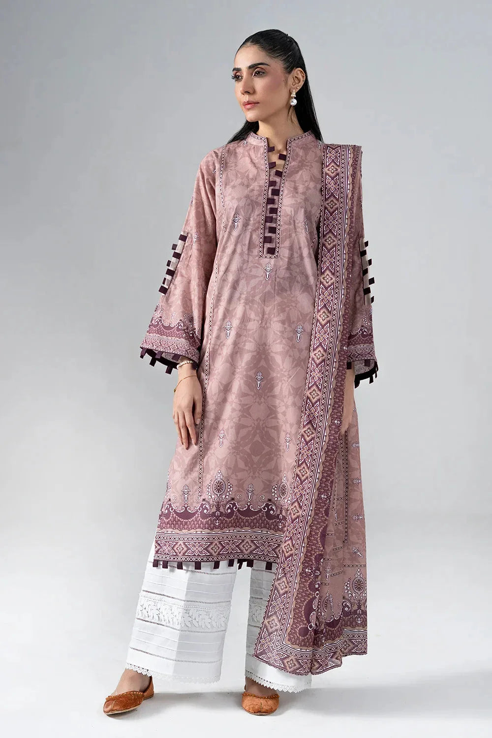 2PC Unstitched Printed Lawn Shirt & Dupatta | KSD-4101 Printed KHAS STORES 