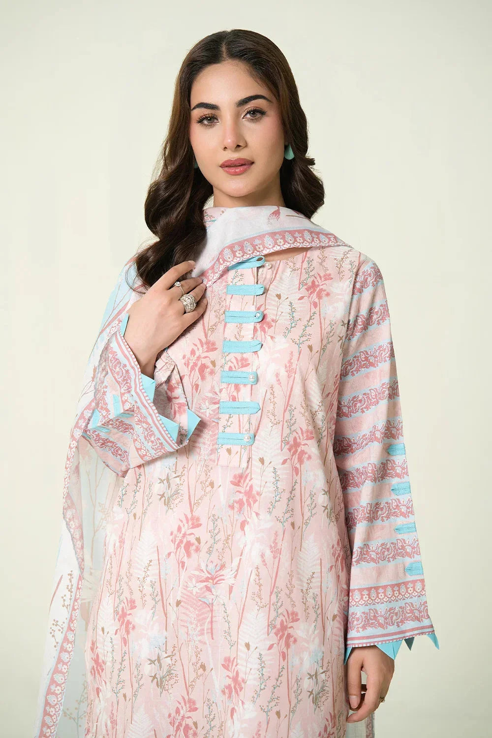 2PC Unstitched Printed Lawn Shirt & Dupatta | KSD-4103 Printed KHAS STORES 