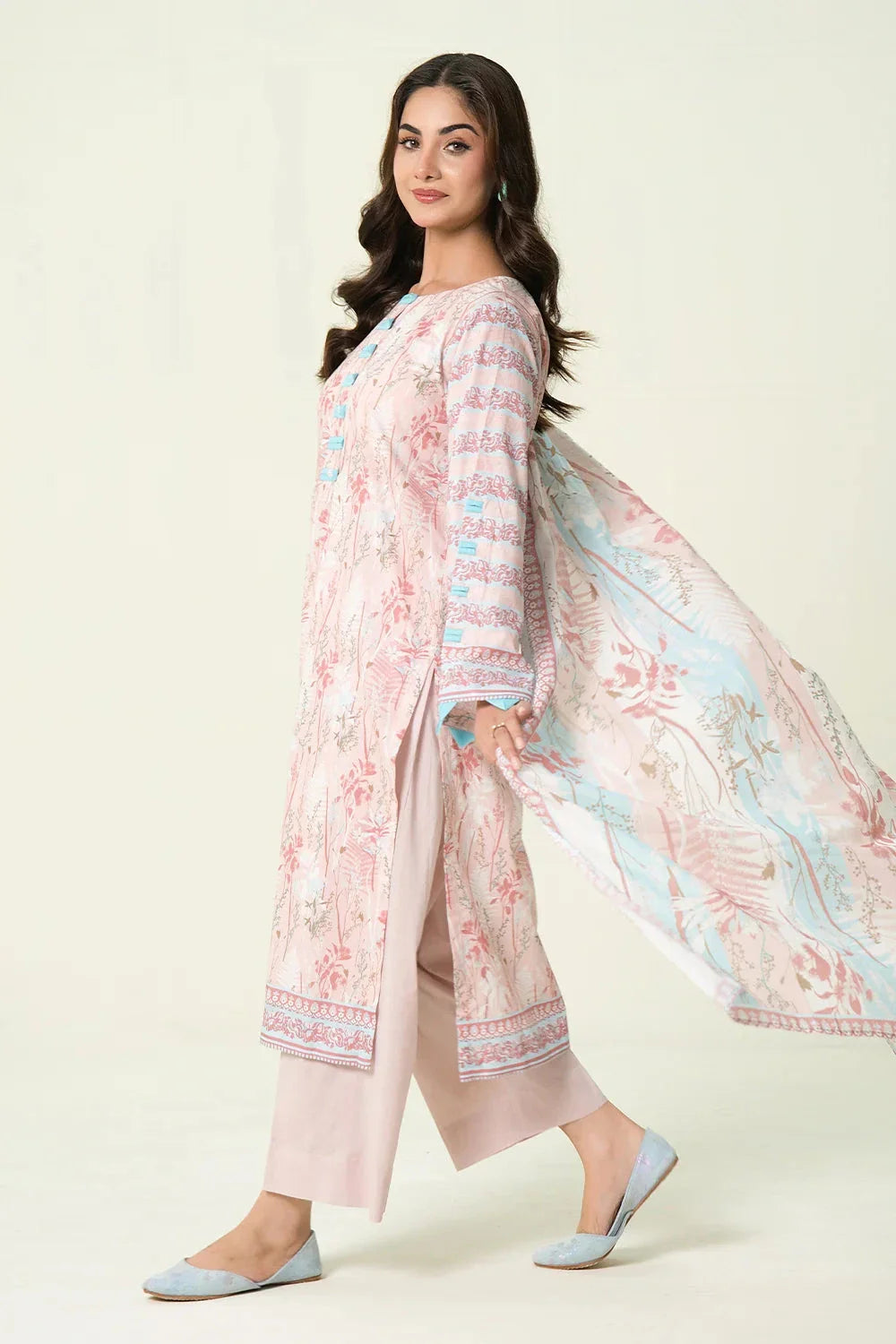 2PC Unstitched Printed Lawn Shirt & Dupatta | KSD-4103 Printed KHAS STORES 