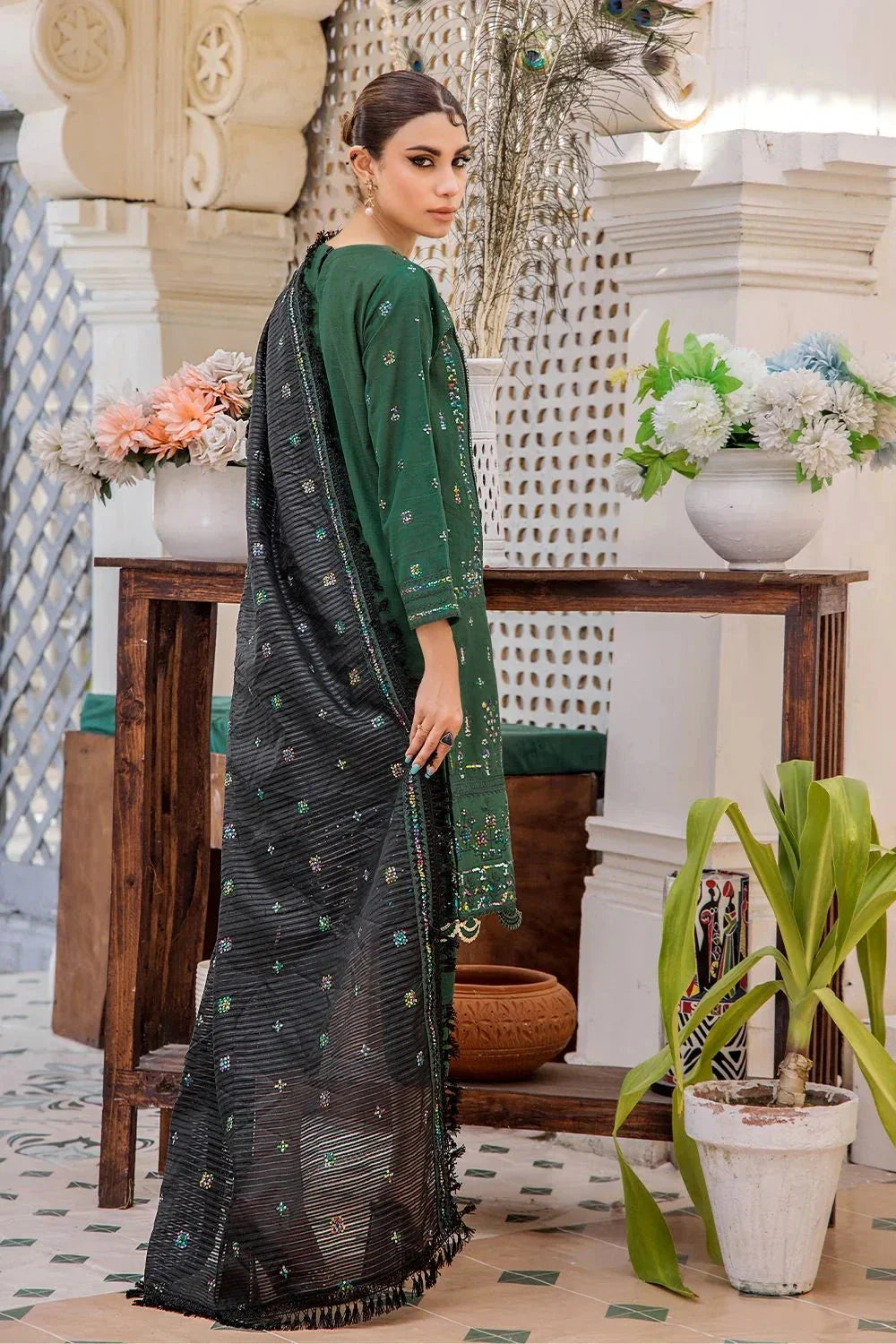 3 Pcs Unstitched Emb Khaddar Suit KKE-1616 KHAS STORES 