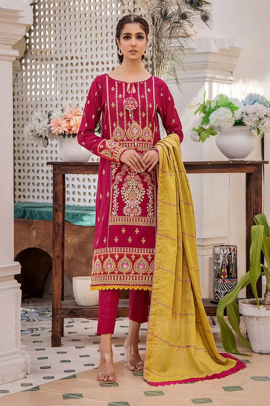 3 Pcs Unstitched Emb Khaddar Suit KKE-1618 KHAS STORES 