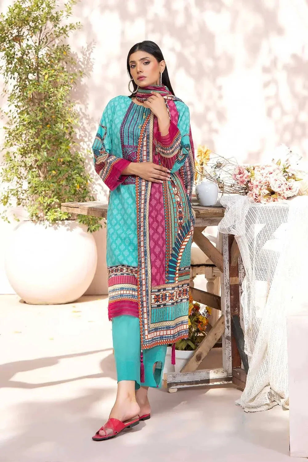 3 Pcs Unstitched Emb Khaddar Suit KKE-2215 KHAS STORES 