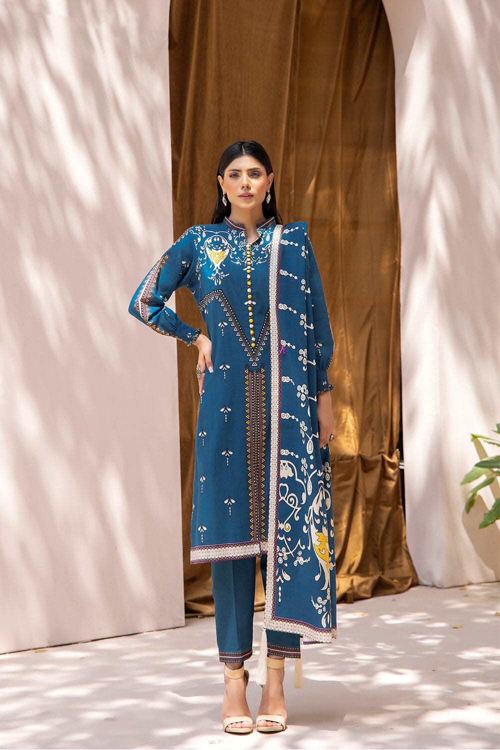 3 Pcs unstitched Khaddar SUIT KKH-2201 KHAS STORES 