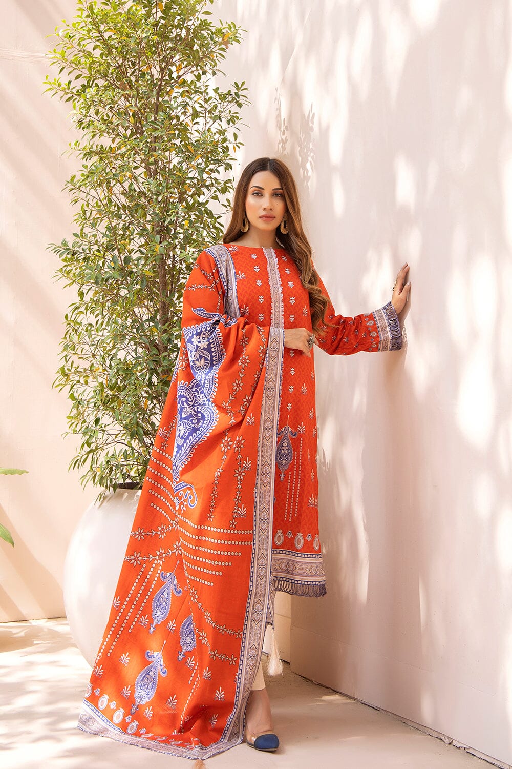 3 Pcs unstitched Khaddar SUIT KKH-2205 KHAS STORES 