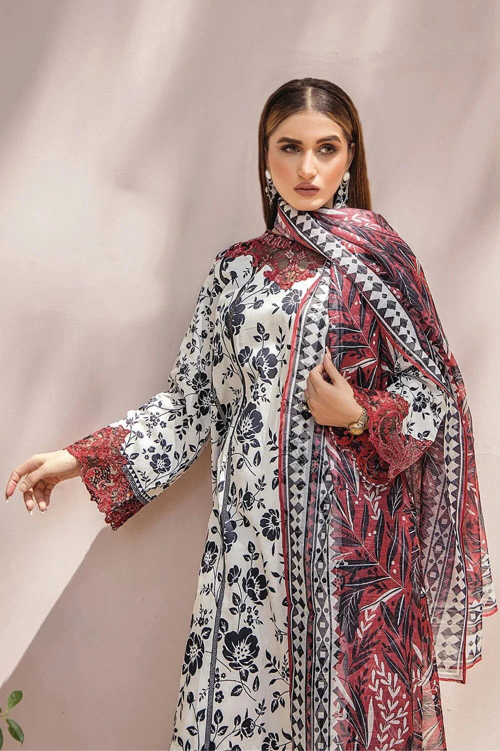 3 Piece Unstitched Emb Cambric Suit KOE-2182 KHAS STORES 