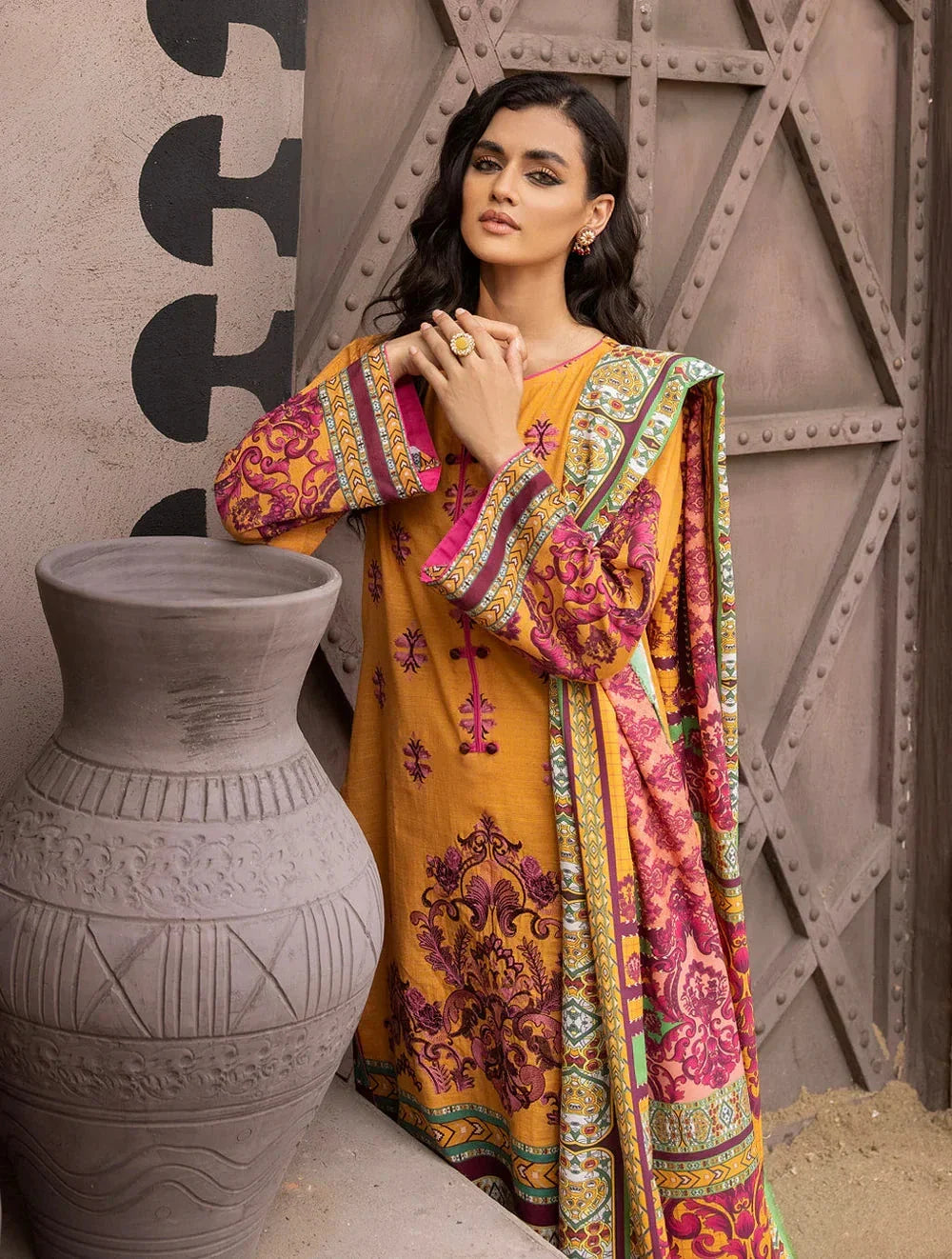 3 Piece Unstitched Khaddar Suit KKS-1521 KHAS STORES 